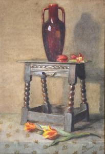 WALKER Ella May 1892-1960,Still life of a vase on a stool,Gilding's GB 2019-08-06