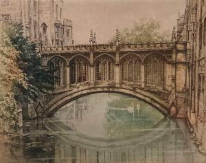 WALKER Henry George 1876-1932,The Bridge of Sighs in Cambridge,Cheffins GB 2023-09-07