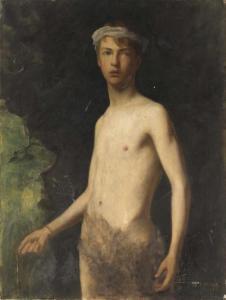 WALKER Henry Oliver 1843-1929,Portrait of a topless boy,1890,Eldred's US 2018-02-17