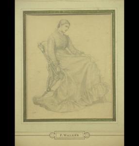 WALKER J.F.,Pencil sketch of a seated lady holding a letter an,Dee, Atkinson & Harrison 2011-07-08