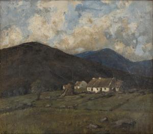 WALKER John Crampton 1890-1942,Cottages in a Mountain Landscape,Adams IE 2022-12-07