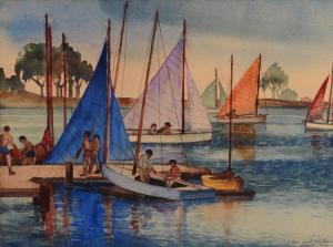 WALKER John Law 1899-1965,Sailing Day,1944,Burchard US 2015-09-20