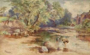 WALKER Robert 1922,Bogs fishing before a mill,2007,Shapes Auctioneers & Valuers GB 2007-07-07