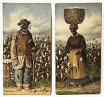 WALKER William Aiken,picking cotton, a woman with basket on head, the o,CRN Auctions 2022-11-06