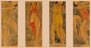 WALKOWITZ Abraham 1878-1965,Four Views of Isadora Duncan,Barridoff Auctions US 2024-04-13