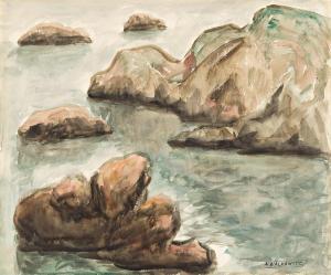 WALKOWITZ Abraham 1878-1965,Rocks,Swann Galleries US 2023-11-30