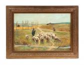 WALL Alfred Bryan 1872-1937,FLOCK OF SHEEP,Garth's US 2018-03-17