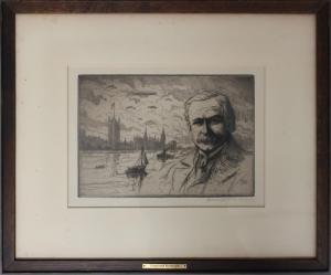 WALL Bernhardt T 1872-1955,Portrait "Lloyd George",1919,Wiederseim US 2019-03-02