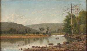 WALL William Guy 1792-1864,Boaters on a Mountain Lake,Skinner US 2024-03-06