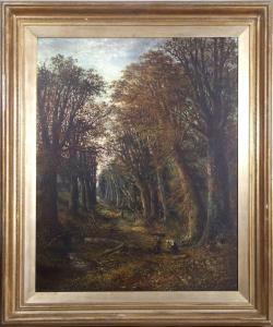 WALLACE James 1872-1911,A view through Autumnal trees with foreground figu,1999,Keys GB 2024-03-26