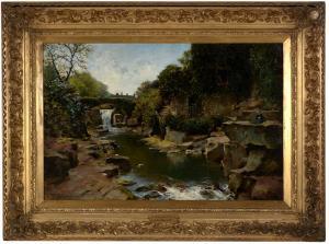 WALLACE John,The Waterfall and Old Mill, Jesmond Dene, Newcastl,1901,Anderson & Garland 2020-09-29
