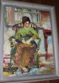 WALLACE Margret,Lady seated in interior,Mossgreen AU 2012-11-11