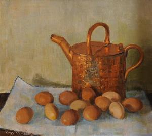 WALLACE Ruby,Still Life, Copper Watering Can and a Dozen Eggs,Morgan O'Driscoll IE 2013-01-28