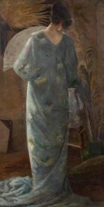 WALLAERT W 1800-1800,Jeune femme au kimono et à l’’ éventail,1899,Horta BE 2012-01-16