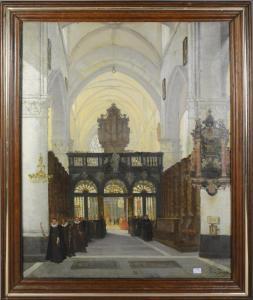 WALLAYS Edouard Auguste 1813-1891,Intérieur d'église,1863,Rops BE 2017-11-12