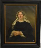 WALLAYS Edouard Auguste 1813-1891,Portrait de Marie Van Haecke née à Bruges en 1798,Rops 2020-12-14
