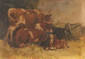 WALLBURG Egon 1911-2004,Two Cows with a Calf,Aspire Auction US 2022-06-09