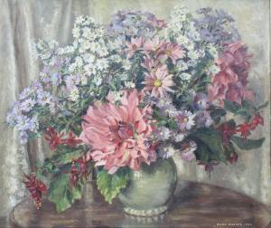 Waller Hilda 1950,still life study of a vase of spring flowers,1950,Denhams GB 2017-10-04
