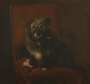 WALLER Lucy 1856-1908,Portrait of a terrier on a chair,1886,Woolley & Wallis GB 2020-03-04