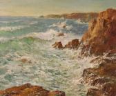 WALLER Margaret Mary 1916-1997,Rough seas on the rocks,Burstow and Hewett GB 2008-09-24