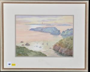 WALLER Margaret Mary 1916-1997,Yachts moored in a cove,Anderson & Garland GB 2017-05-16