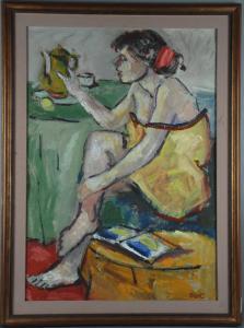 WALLERT Axel 1890-1962,FIGURA FEMMINILE CHE BEVE IL CAFFE',Viscontea Casa d'Aste IT 2017-05-18