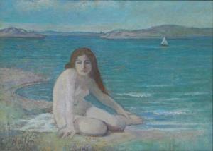 WALLIN Carl E 1879-1968,Seascape with a nude,Aspire Auction US 2016-05-28