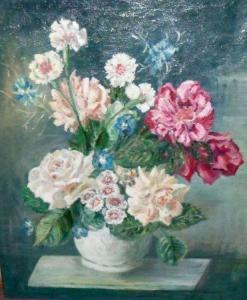 wallis jean bernard 1938,Still Life Study of Flowers in a Vase,Keys GB 2013-04-05