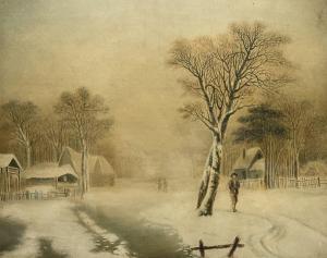 WALLIS Joshua 1789-1862,Winter Landscape with Figures,Duggleby Stephenson (of York) UK 2023-03-10