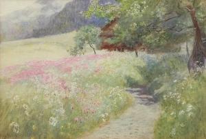 WALLIS Rosa 1857-1930,Flowers of the Field, Gosau, Tyrol,Keys GB 2018-03-22