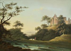 WALMSLEY Thomas 1763-1806,Shepherding the Flock with Castle on the Hill,Morgan O'Driscoll 2023-05-30