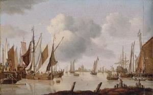 WALRAVEN Isaac 1686-1765,Dutch shipping off an estuary with a threemaster,Christie's GB 2006-12-08