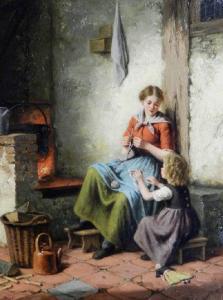WALRAVEN T 1900-1900,The knitting lesson,Halls GB 2012-06-27