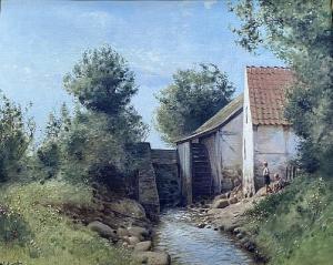WALSETH Niels 1914-2001,Landscape with watermill,Bruun Rasmussen DK 2021-10-14