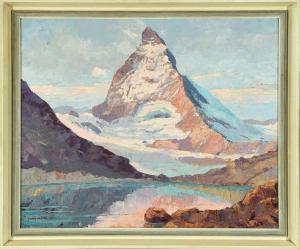 WALTENBERGER Hans 1883-1960,Matterhorn m. Riffelsee,1929,Allgauer DE 2021-05-06