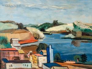 WALTER Kuhlman 1918-2009,Modernist Coastal View,1940,Skinner US 2020-07-16