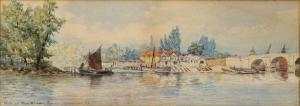 WALTER Williams Alfred 1824-1905,Sketch at Kew Bridge, Thames,1883,Mallams GB 2023-09-04