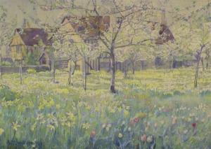 WALTERS Annie Irving Marion 1900,Springtime in the orchard,1907,Ewbank Auctions GB 2009-03-18