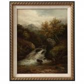 WALTERS E 1910,Landscape with Waterfall and Angler,Leland Little US 2023-03-31