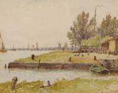 WALTERS George Stanfield 1838-1924,Distant harbourview,1884,Burstow and Hewett GB 2007-03-28