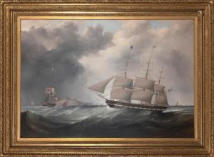 WALTERS Samuel 1811-1882,American Packet 'Champlain' on Approach to Liverpo,1838,Eldred's 2023-08-11