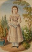 WALTON Henry 1804-1865,Portrait of a Girl on a Garden Path Holding a Book,Skinner US 2008-06-08