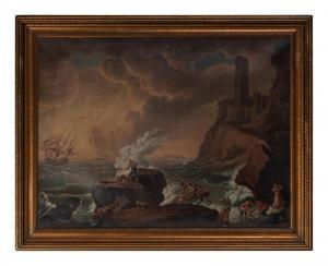 WALTON Henry 1804-1865,Shipwreck in Stormy Seas,1849,Hindman US 2024-03-14