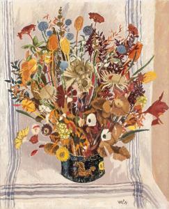 WALY Walter Felix Wuthrich 1913,Bouquet de fleurs sauvages,Dogny Auction CH 2018-12-04