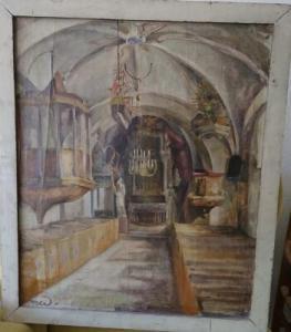 WANDEL Marie 1899-1963,Church interior,Bruun Rasmussen DK 2021-09-09