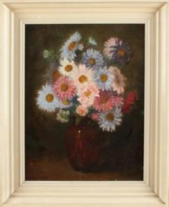 WANDSCHEER Marie 1856-1936,Vaas met kleurrijke bloemen,Twents Veilinghuis NL 2017-01-13