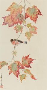 WANG Jun Ying 1970,Autumn leaves and a bird,1981,Lempertz DE 2020-12-15
