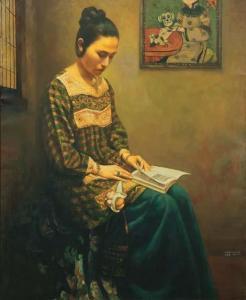 WANG Jun Ying 1970,Femme à la lecture,1999,Rossini FR 2013-04-26