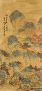 WANG YUN 1652-1753,Mountainous landscape with pavilions in early autumn,888auctions CA 2017-06-08