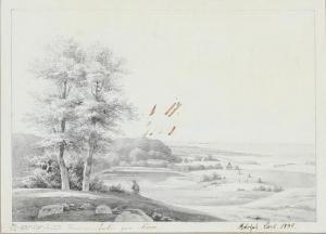 WANGBERG Carl Adolph 1814-1845,Landscape from Møn,1835,Bruun Rasmussen DK 2022-01-17